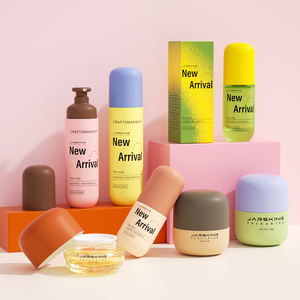 Envase cosmético de diseño de forma redonda de lujo 30 50 g 100 Ml cuidado de la piel loción de vidrio botella de tóner conjunto de tarro de crema con tapa de lujo - Product Image 1