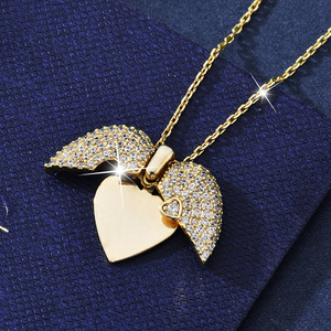Collar con Colgante <span class=keywords><strong>de</strong></span> Corazón para el Día <span class=keywords><strong>de</strong></span> San Valentín, Chapado en Oro <span class=keywords><strong>de</strong></span> 18K, Joyería Impermeable, Collar con Dije Personalizado con Nombre para Mujer, Regalo - Product Image 2