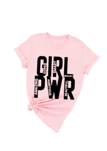 T-shirt da donna Feminist Girl Power, casual, girocollo, manica corta, 100% cotone jersey, vestibilità ampia, logo stampato, tutte le stagioni - Product Image 1