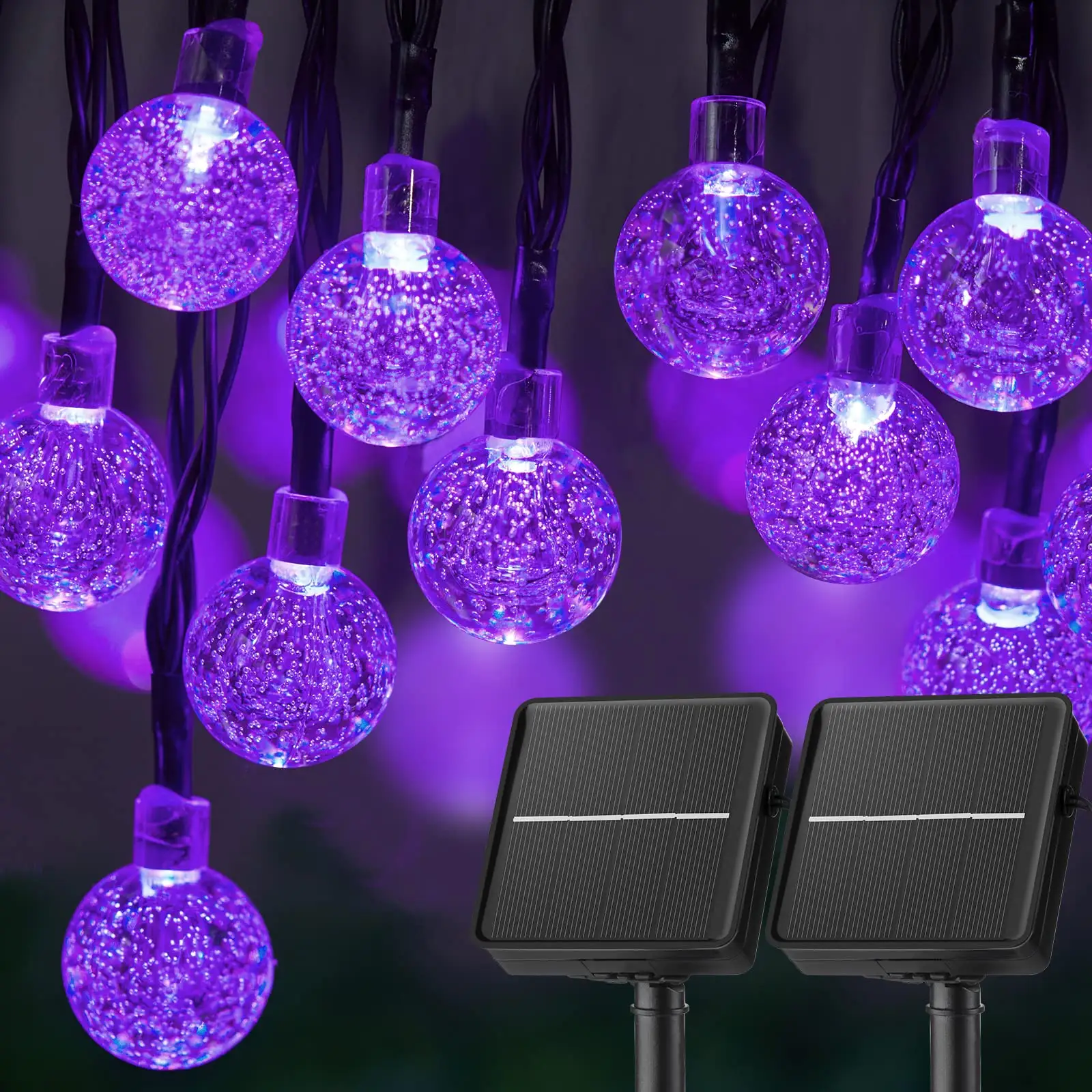 Guirlande lumineuse à LED, thème de noël, boule à neige ronde, décoration intérieure d'arbre de fête de jardin