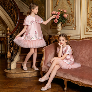 Abito da Principessa di Alta Qualità con Ricami per Feste di Compleanno, <span class=keywords><strong>Vestito</strong></span> da Cerimonia per Bambine, Abbigliamento per Bambini all'Ingrosso - Product Image 1