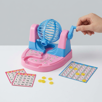 Mini machine de jeu de bingo portable à manivelle avec plateau de tirage des prix en papier et plastique, jouet de jeu de société pour le divertissement familial éducatif