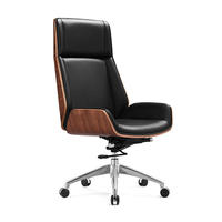 Meubles de bureau au design moderne en bois Silla Oficina chaise de bureau en cuir de luxe à dossier haut avec roues