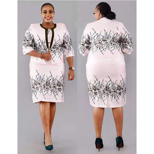 African Oversize Ladies Casual Dress Suit Church Dress Plus Size Women Print Turkey Clothing Wears Dress Suit - Product Image 3