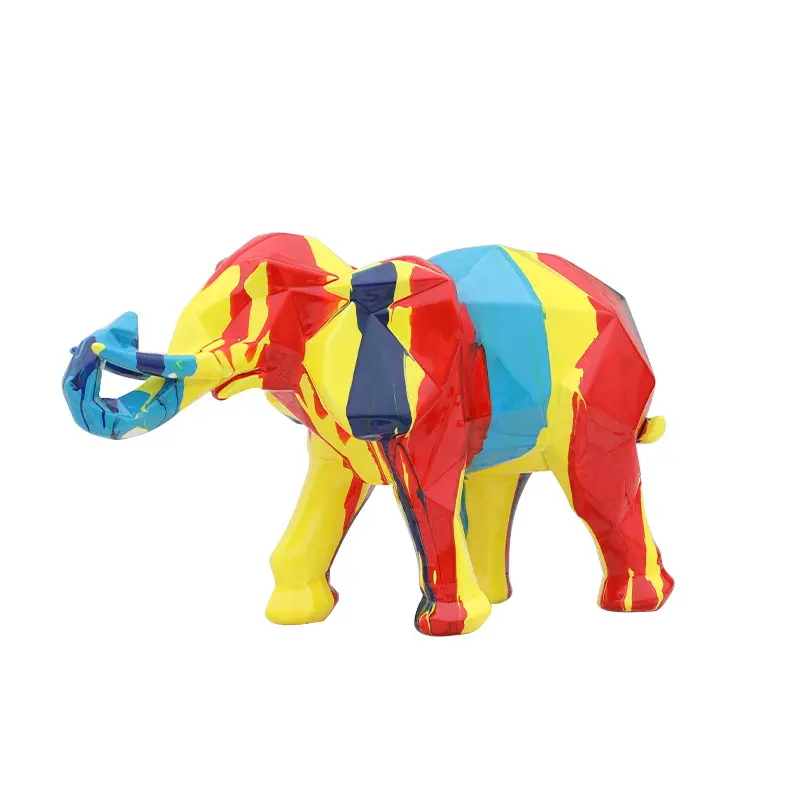 Ornements en résine colorés, 20 pièces, Animal de dessin animé, éléphant, décoration pour la maison, artisanat moderne et Simple