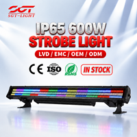 Projecteur LED étanche IP65 600W à bande longue, stroboscopique DMX512 RGBW pleine couleur haute luminosité pour salles de spectacle