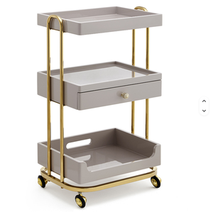 Makeup Saloon Equipment Gold Pink Silver Metal Nail Trolley Case <b>Cart</b> Hair Hairdressing Beauty Salon Trolley - Product Image 3