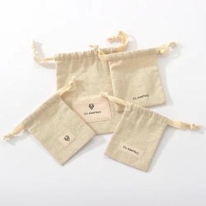Glampkg Cotton Jewelry Pouch Drawstring Bag Custom Logo Gift Bag <b>Ring</b> Earring Necklace Jewelry Packaging Bags - Product Image 5