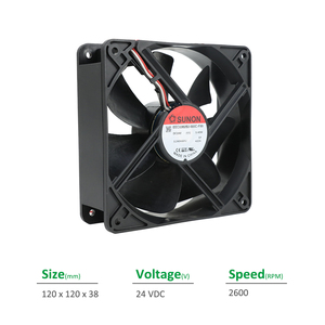Sunon EEC0382B2-000C-F99 120x120x38มม. 24VDC 224mA 5.4วัตต์2600รอบต่อนาทีตลับลูกปืน116CFM พัดลมไฟฟ้าอินเวอร์เตอร์ระบายความร้อนตามแนวแกน - Product Image 2