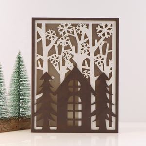 Ensemble de bricolage en <span class=keywords><strong>bois</strong></span> de paysage d'hiver 3D, sapins de Noël, décoration de la maison, décoration lumineuse en <span class=keywords><strong>bois</strong></span> de Noël, produits en <span class=keywords><strong>bois</strong></span> pour la maison - Product Image 1