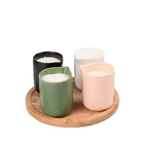 Custom 12Oz Keramische Roze Kaars Pot Giet Tuit Kleine Vorm Huisdecoratie Kerst Kandelaar Voor <span class=keywords><strong>Massage</strong></span> Snel - Product Image 3