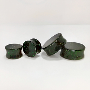 Plugs et Tunnels Plats pour Oreilles en Pierre de Sable Verte, Bijoux de Piercing Corporel Classiques, 6mm, pour Cadeau, Fête, Vente en Gros - Product Image 3
