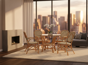 Jamaica <b>Bistro</b> Rattan <b>Dining</b> <b>Set</b> Modern Stylish Table Chairs Cozy Elegant <b>Dining</b> Room Home Apartment Hotel Restaurant Use Indoor - Product Image 6