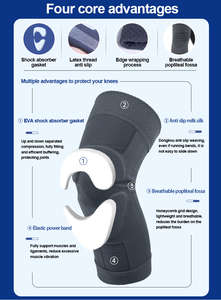 Genouillères de protection sportive respirantes anti-collision pour hommes, pour la course, le volleyball, la rééducation et le soulagement de la douleur, en nylon - Product Image 2