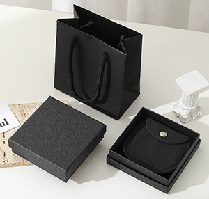 Fabriek Directe Verkoop Zwarte Envelop Pakket Sieraden Verpakking Custom Logo Case Voor Ring Armband Oorbellen Geschenkdoos Set - Product Image 6