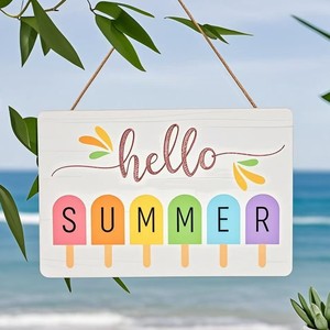 KingWin <b>Summer</b> <b>Hello</b> Wooden Wall Hanging Decor Rectangle Shape Living Room Home Office Decoration Gift For <b>Summer</b> - Product Image 4