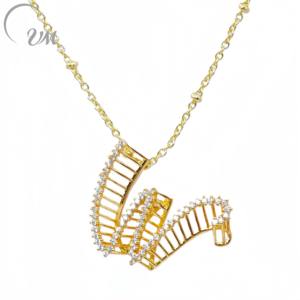 UMJewelry Collar de Plata al por Mayor, Chapado en Oro, Apto para Hombres y Mujeres, Regalo de Compromiso, Aniversario, Uso Diario, Fiesta - Product Image 1