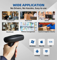 Lecteur de codes QR sans fil Scanner à main à lecteur QR Code/PDF417 pour supermarché