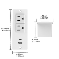 Bande d'alimentation encastrée de petite taille prise à œillet d'alimentation de bureau avec prise de courant USB-A USB C pour meubles maison prise américaine