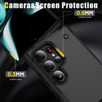Coque de téléphone portable hybride 2 en 1 pour Samsung S24 Ultra S24 Plus S23 Coque arrière antichoc avec béquille pliante