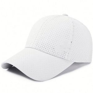 Hand Embroidery Laser Hole Design Terry Quick Dry Curved Brim Baseball <b>Hat</b> Unstructured Mesh 6 Panel Unisex Sporty - Product Image 1