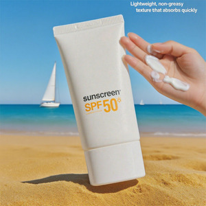 โลชั่นกันแดดคอลลาเจนวีแกนออร์แกนิกปกป้องผิว SPF 50ครีมไร้น้ำมันพร้อมเชียบัตเตอร์ฉลากส่วนตัว - Product Image 4