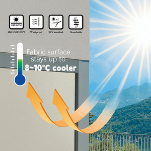Stores occultantes d'extérieur sans cordon, stores de patio extérieurs, <span class=keywords><strong>manivelle</strong></span> et tissu sur mesure, protection UV à 90%, intimité - Product Image 3
