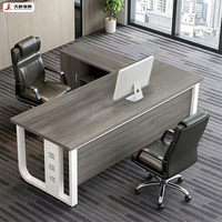Bureau de direction JIUSHUN, table de bureau personnalisée, mobilier de bureau en gros, bureau de direction moderne en forme de L, haut de gamme, luxe