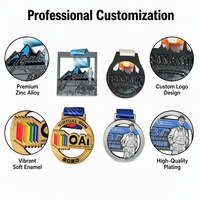 Médaille de course personnalisée à design creux, ruban imprimé en relief 3D, récompense de marathon, médaille souvenir de course virtuelle