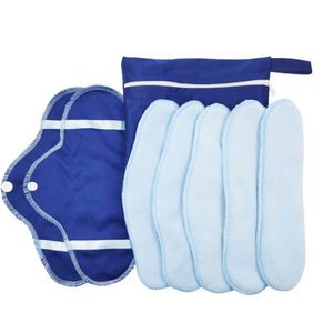 8 serviettes menstruelles réutilisables en tissu, lavables, portables, pliables, respirantes, pour des soins menstruels confortables, pour les voyages et l'usage quotidien - Product Image 4