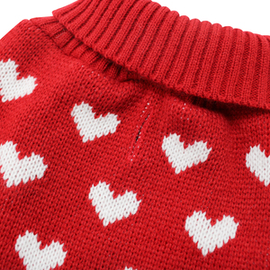 <span class=keywords><strong>Pull</strong></span> à col roulé pour chien avec imprimé cœur rouge et ourlet à volants, robe en tricot chaude pour chiens <span class=keywords><strong>de</strong></span> petite et moyenne taille, tenue mignonne pour la Saint-Valentin - Product Image 3