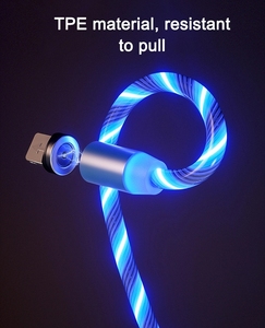 <span class=keywords><strong>Cable</strong></span> de datos de carga rápida para teléfono móvil, luz LED de flujo magnético 3 en 1, nuevo estilo - Product Image 4