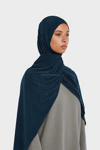 Хиджаб из модального трикотажа премиум-класса для мусульманских женщин, лидер продаж, мусульманские этнические однотонные шарфы с узором, платок из Джерси премиум-класса - Product Image 5