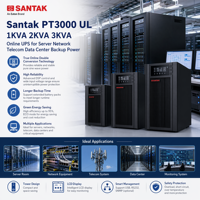 Santak PT3000 UL 1KVA 2KVA 3KVA 在线式UPS，适用于服务器网络电信数据中心备用电源