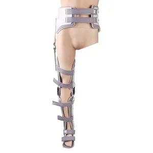 Hinged rom flexion extension hip knee ankle orthosis fracture brace with sponge