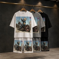 Ensemble 2 pièces d'été pour homme : T-shirt oversize à col rond et short, imprimé graphique basketball, style streetwear décontracté et respirant