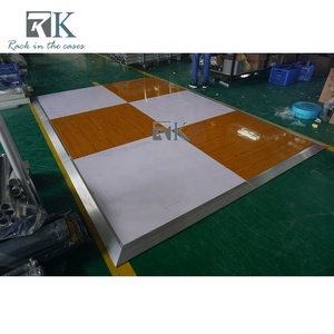 Piste de danse d'événements portables et simples avec plate-forme jaune et blanche - Product Image 5