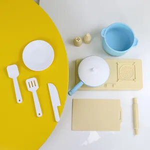 PAISEN 2023 nuevo personalizado de silicona bebé Casa de juego de cocina juguetes de cocina conjunto de juguetes de cocina para niñas niños