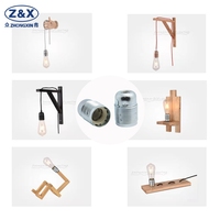 Douille de lampe sur pied rétro en fer nickelé ZX E27 E26 UK EU, filetage complet, certifiée ENEC, garantie 2 ans