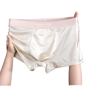 Fizzoqi & Story Men Satin Ice <b>Silk</b> Boxer Briefs Soft Breathable Comfortable Fashion Daily <b>Underwear</b> - Product Image 5