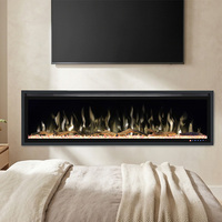 Cheminée électrique LED à effet de flamme chaude encastrée au mur pour décoration d'appartement