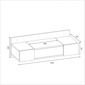 Table de maquillage moderne en panneaux de particules gris foncé avec miroir mural cannelé, MOQ 100 - Product Image 3