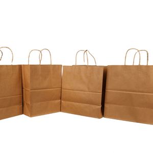 Bolsas de Papel Kraft Impresas Personalizadas con Asa Retorcida, Bolsas Marrones para Compras, Comida para Llevar, Empaquetado al por Mayor - Product Image 5