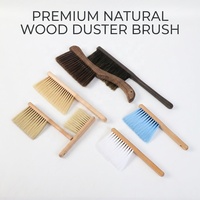 Sikat Pembersih Kayu Alami Custom OEM ODM Gagang Walnut Beech Bulu Sikat untuk Pakaian, Sepatu, dan Debu dengan Logo Custom