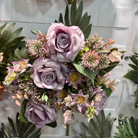 Fleurs artificielles en gros, grandes roses, décoration de cimetière, ornement de tombe durable