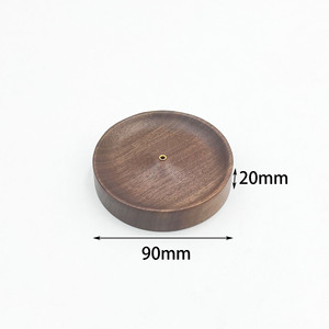 Soporte de placa de incienso con Base de madera redonda de cobre con logotipo personalizado al por mayor, soporte de barra de incienso de madera para aromaterapia - Product Image 2