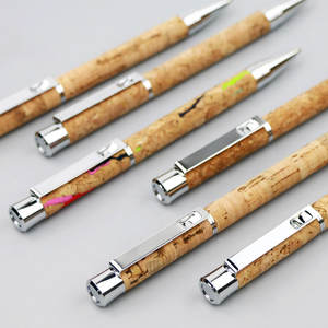 P4600 stylo à bille rotatif créatif en métal <span class=keywords><strong>grain</strong></span> de liège 1.0mm écriture papier acier cadeaux d'entreprise impression de logo personnalisé - Product Image 5