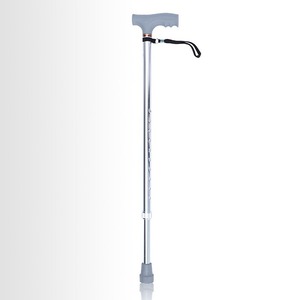 Bastón telescópico de aleación de aluminio con punta de goma ajustable en altura para personas mayores, soporte para senderismo - Product Image 1