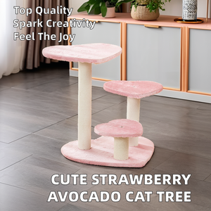 Fabricant vente <span class=keywords><strong>en</strong></span> gros arbre <span class=keywords><strong>à</strong></span> chat de luxe moderne mignon fraise tournesol design durable <span class=keywords><strong>bois</strong></span> sisal plastique pour chats chiens - Product Image 4