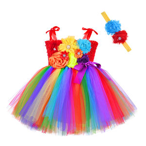 नवजात शिशु लड़की के कपड़े सेट इंद्रधनुष फूल लड़की पोशाक बच्चों जन्मदिन का गेंद पजामा बच्चों कस्टम बुटीक मरमेड कपड़े - Product Image 5